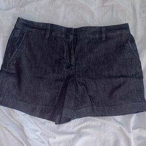 Loft shorts. Looks like a dark distressed jean